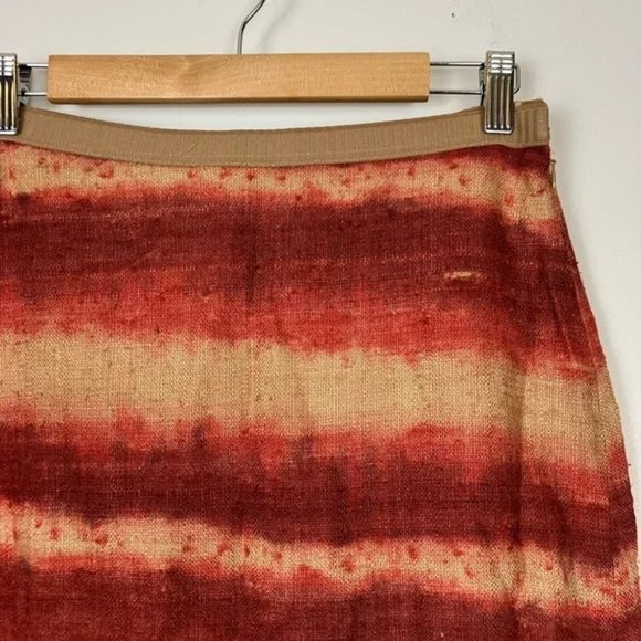 Prada Silk Knee Length Skirt in Burnt Orange and Brown - Picture 5 of 7